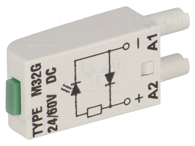 Beveiligingsmodule; socket; Signalering: LED; Kleur: groen Beveiligingsmodule; socket; Signalering: LED; Kleur: groen